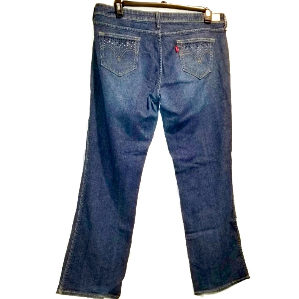 LEVI’S 👖 SILVER TAG RED TAB EMBELLISHED STRETCH BLING BOOTCUT JEANS Women’s 16 M - Picture 8 of 10
